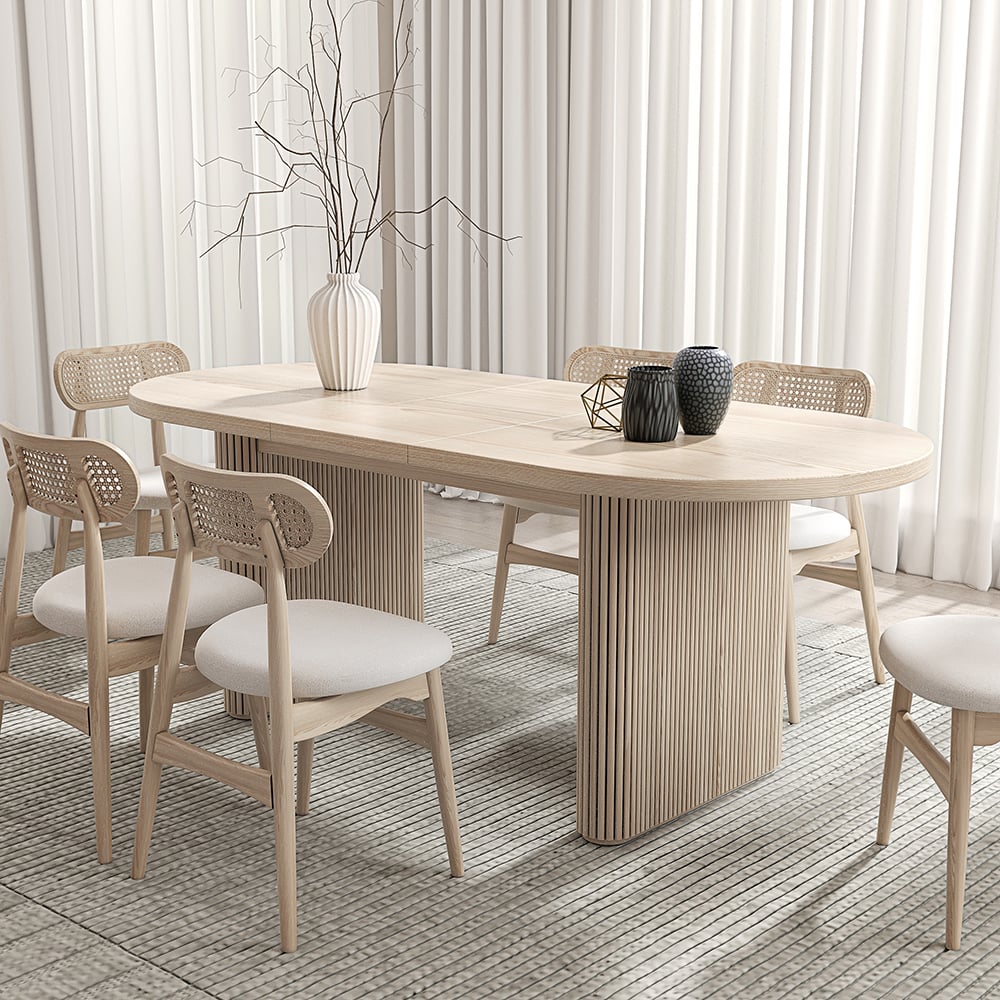 Japandi Oval Extendable Table