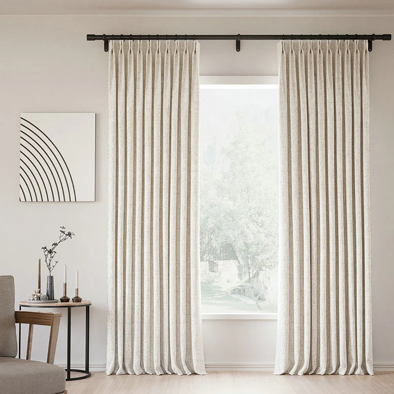 Japandi Linen Blackout Curtains | Pleated