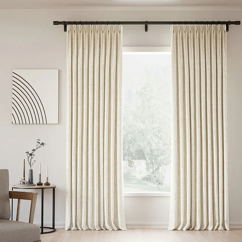 Japandi Linen Blackout Curtains | Pleated