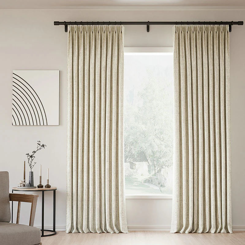 Japandi Linen Blackout Curtains | Pleated