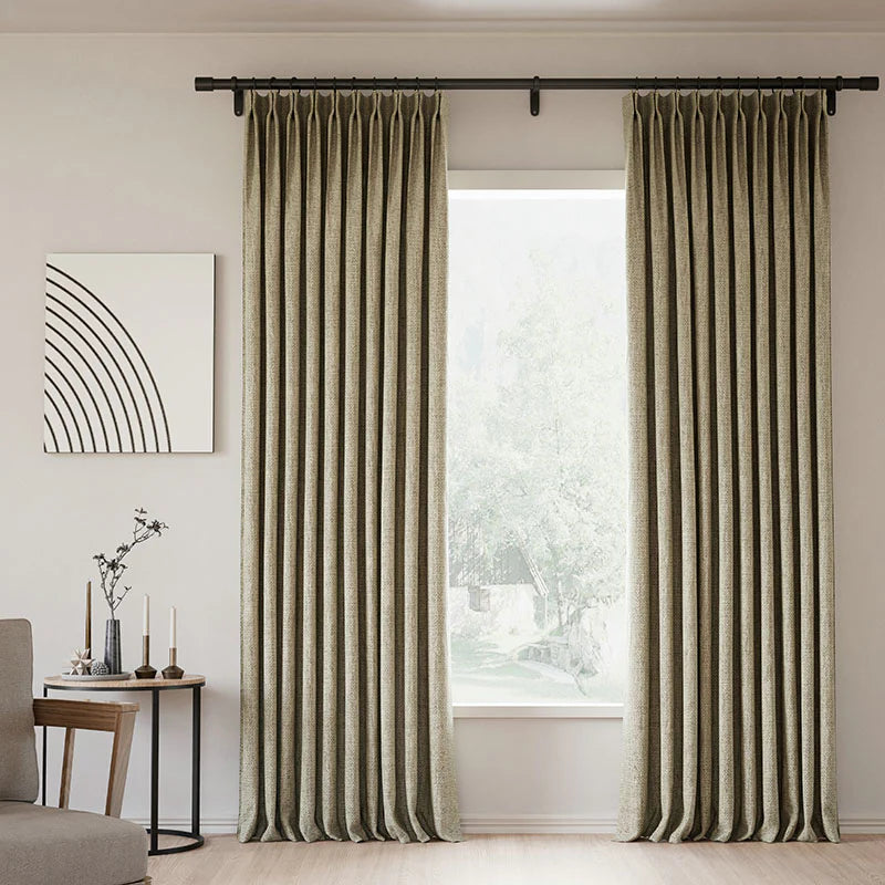 Japandi Linen Blackout Curtains | Pleated