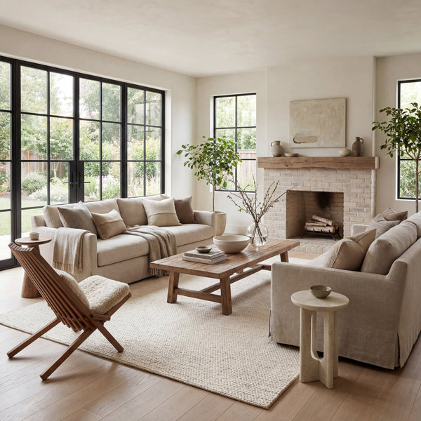 Japandi Knit Wool Rug - Off White