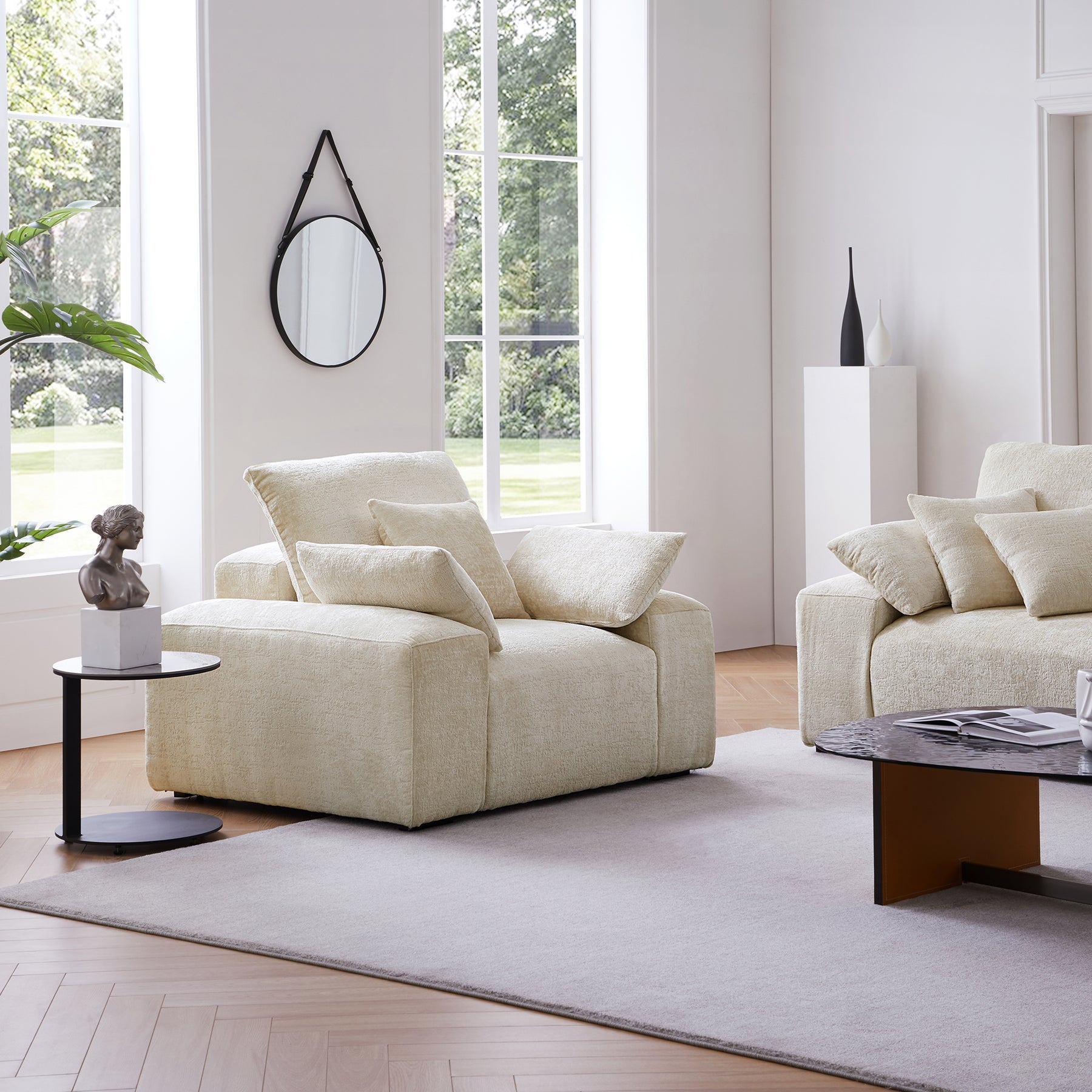 Japandi Beige Armchair