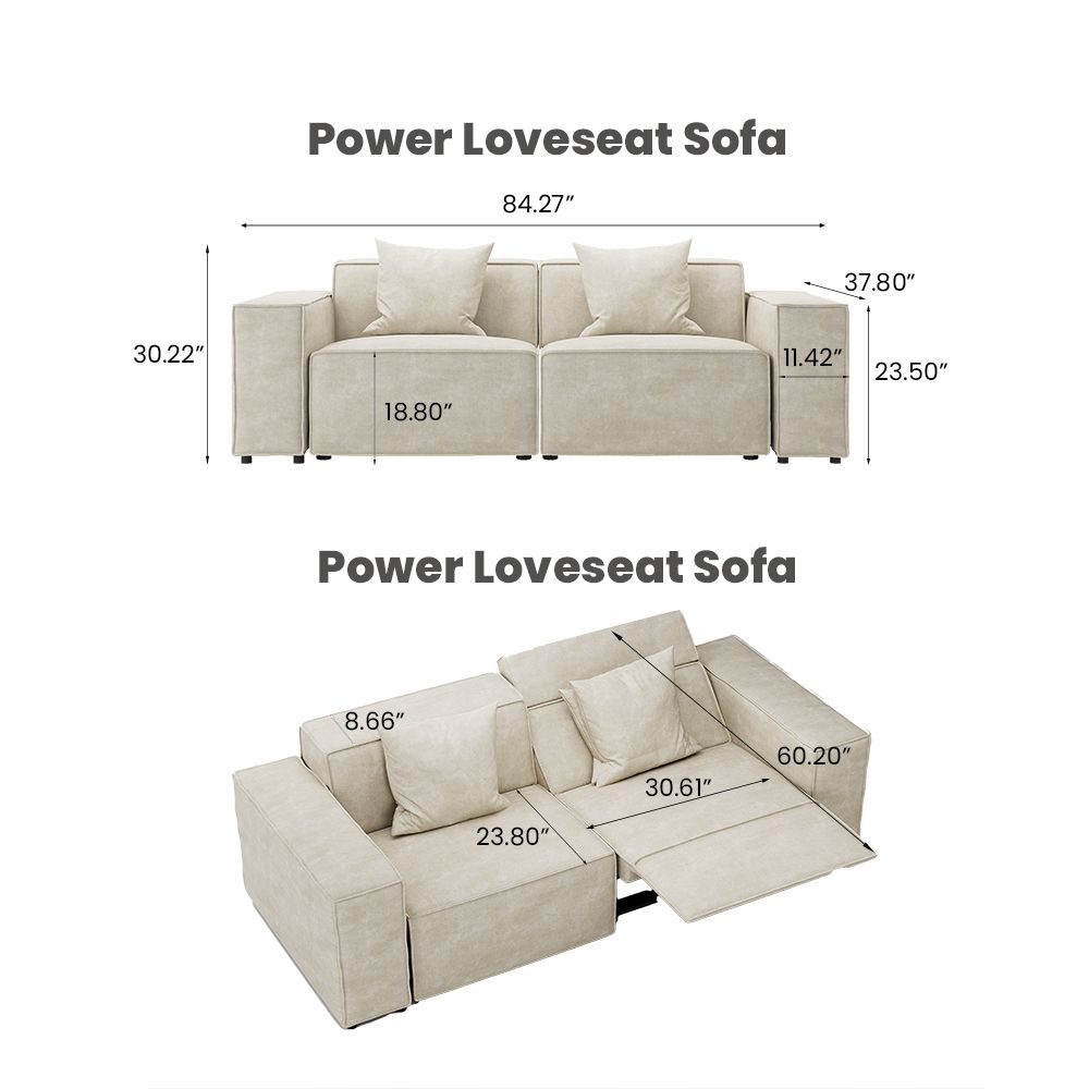 Japandi Minimalist Power Recliner Sofa – Pro Series