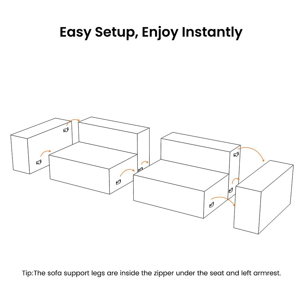 Japandi Modular Sleeper Sofa With Armrests & Pillows – CozyTrack