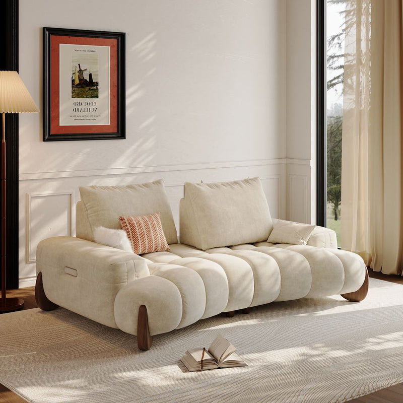 Japandi Deep Seat Pet-Friendly Sofa With Adjustable Cushions – Cloud Nest
