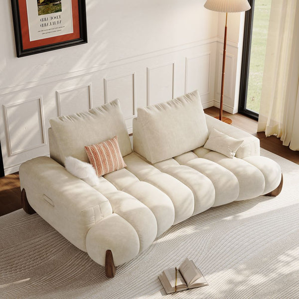 Japandi Deep Seat Pet-Friendly Sofa With Adjustable Cushions – Cloud Nest