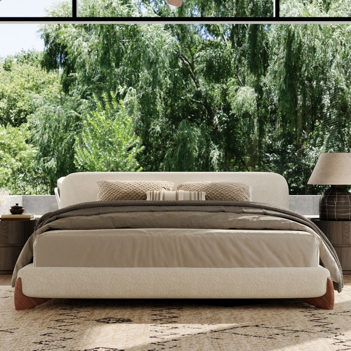 Lambra boucle bed detail