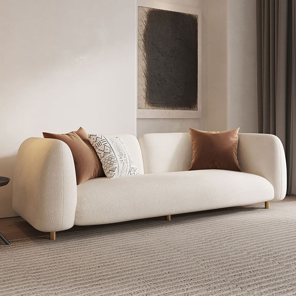 Japandi Velvet Upholstered Sofa