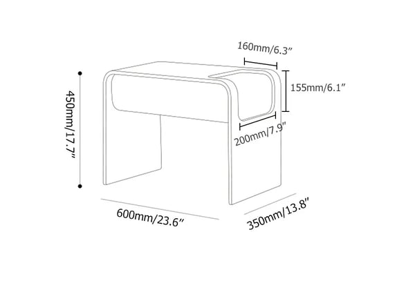 Japandi C-Style End Table