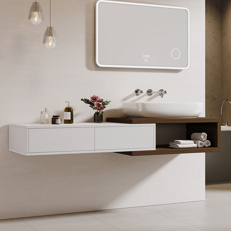 Japandi Extendable Floating Bathroom Vanity Set