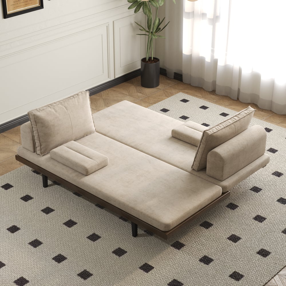 Japandi Cotton & Linen Sleeper Sofa – view 3