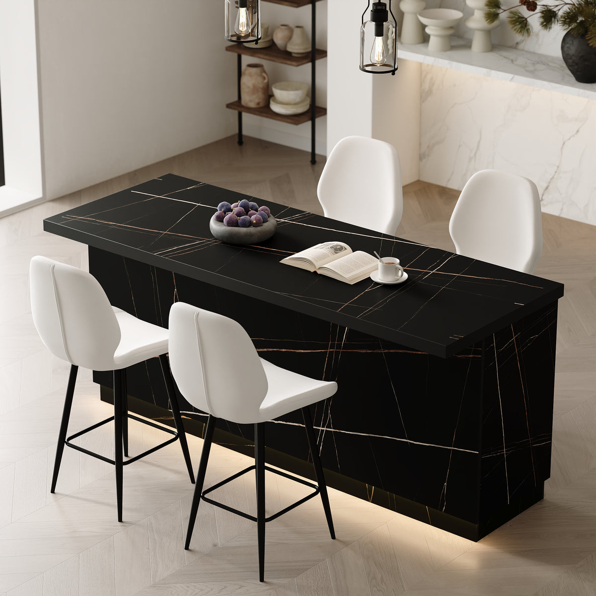 Japandi Kitchen Island with Multi-Storage - 72" – view 2