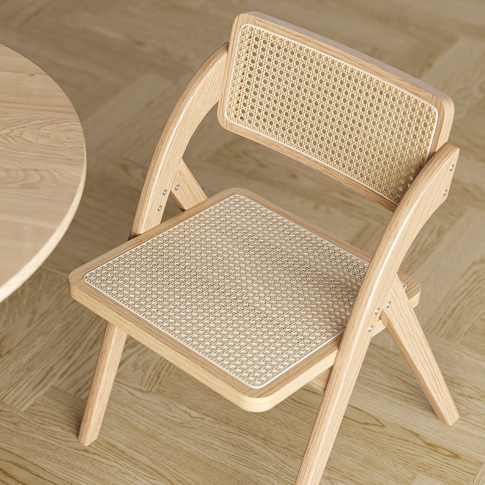 Japandi Rattan Folding Chair (x2)