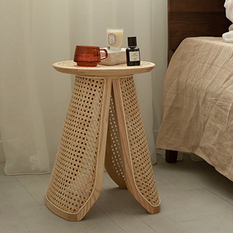 Japandi Rattan Side Table