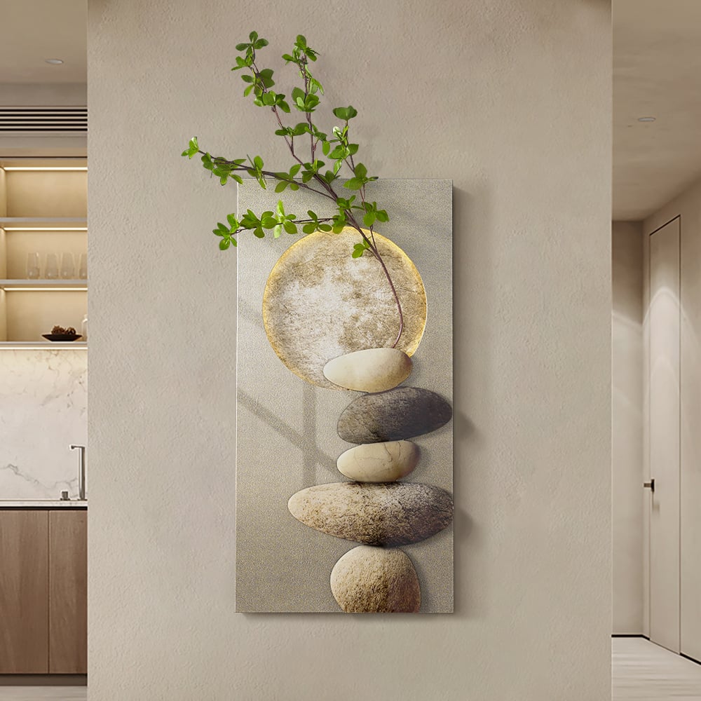 Japandi Zen Stones LED Wall Art