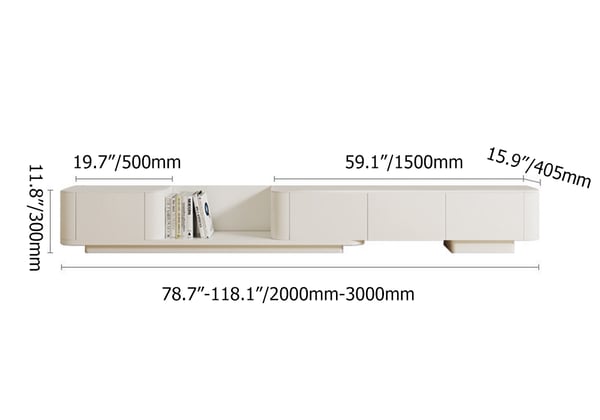 Japandi White TV Stand