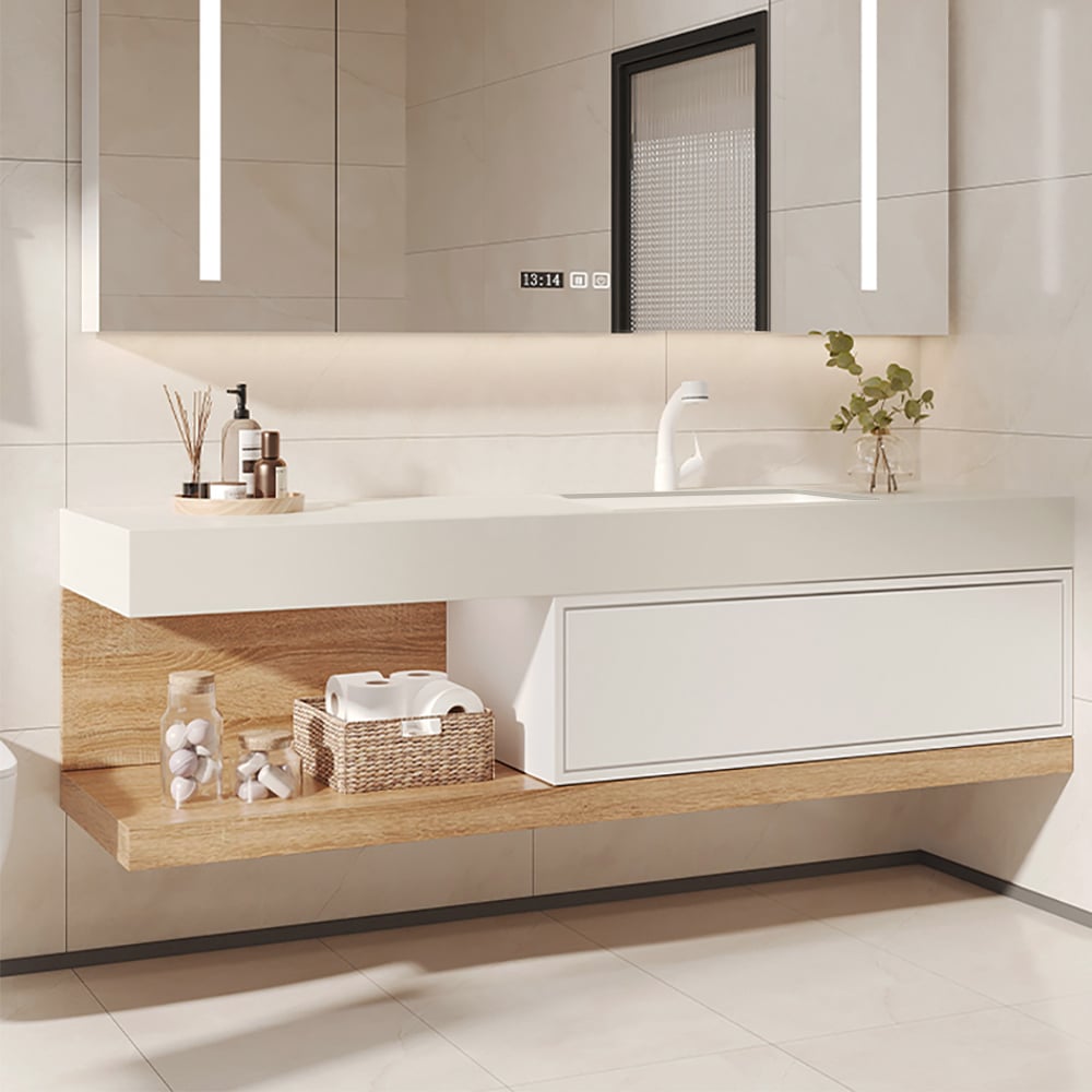 Japandi Floating Single Bathroom Vanity