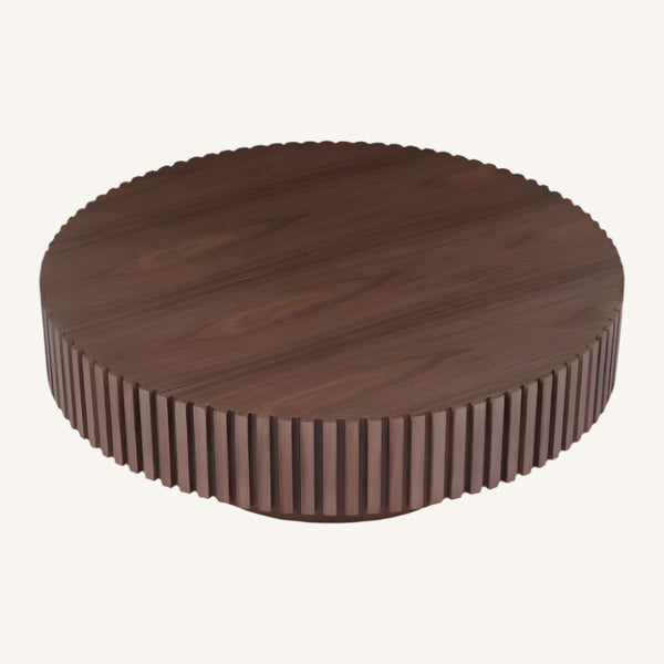 Japandi Round Walnut Coffee Table