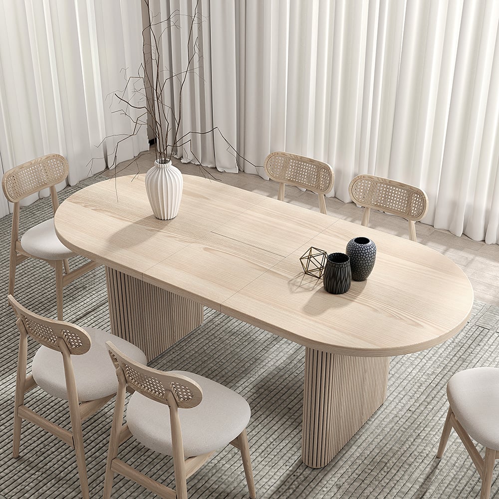 Japandi Oval Extendable Table