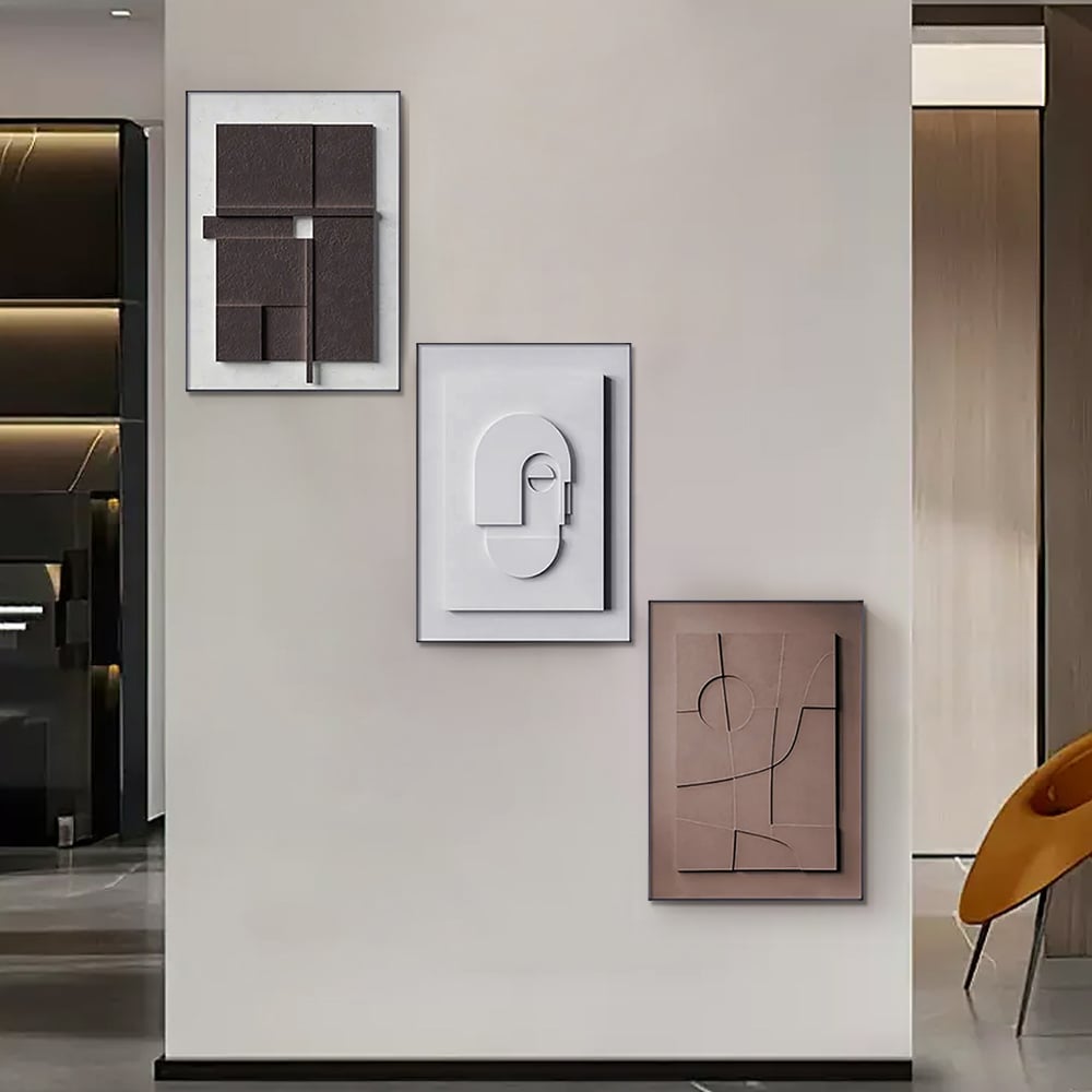 Japandi 3D Relief Canvas Wall Art Set (3 Pieces) – view 5