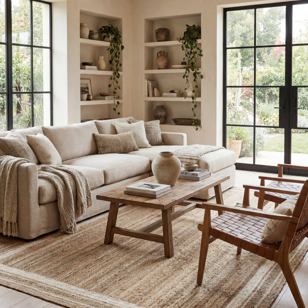Japandi Jute Bordered Rug