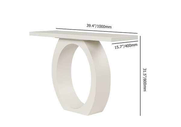 Japandi White Console Table