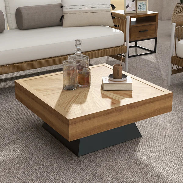 Japandi Square Wood Coffee Table