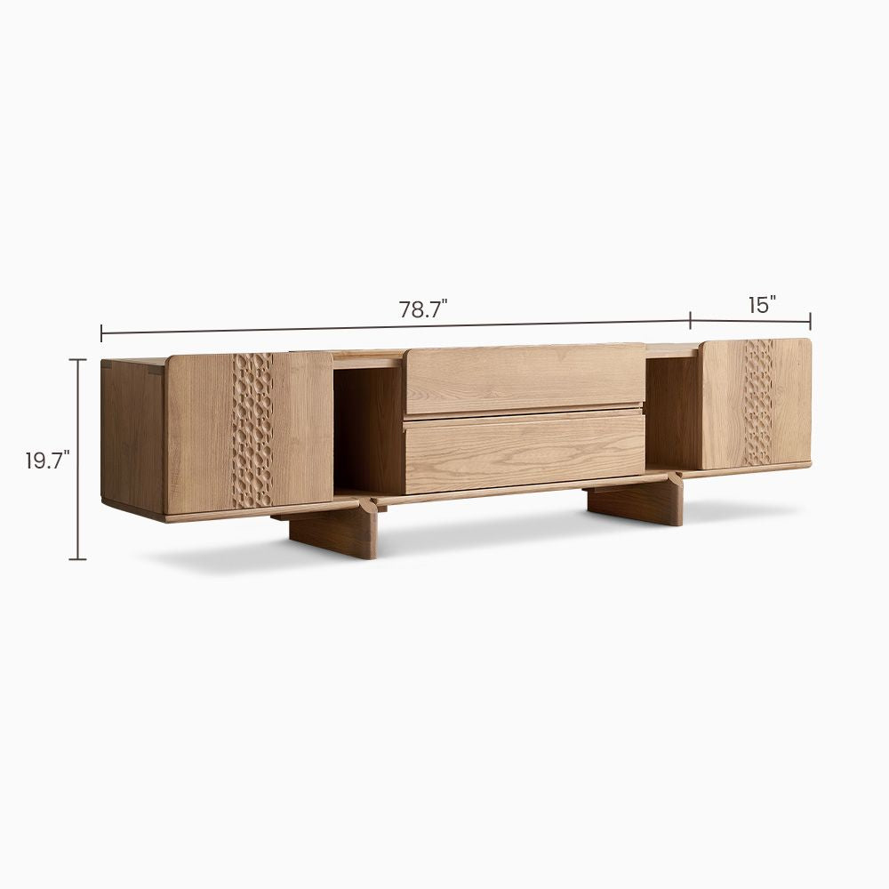 Japandi Ash Solid Wood TV Stand