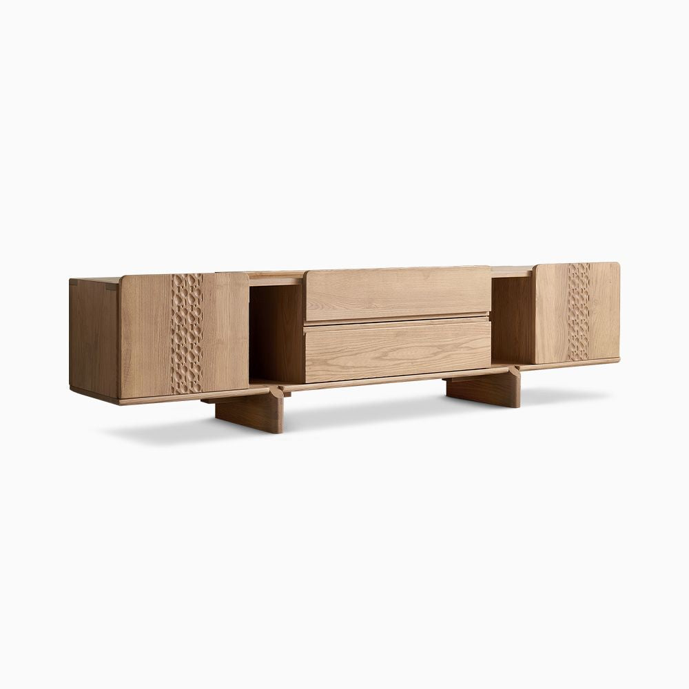 Japandi Ash Solid Wood TV Stand