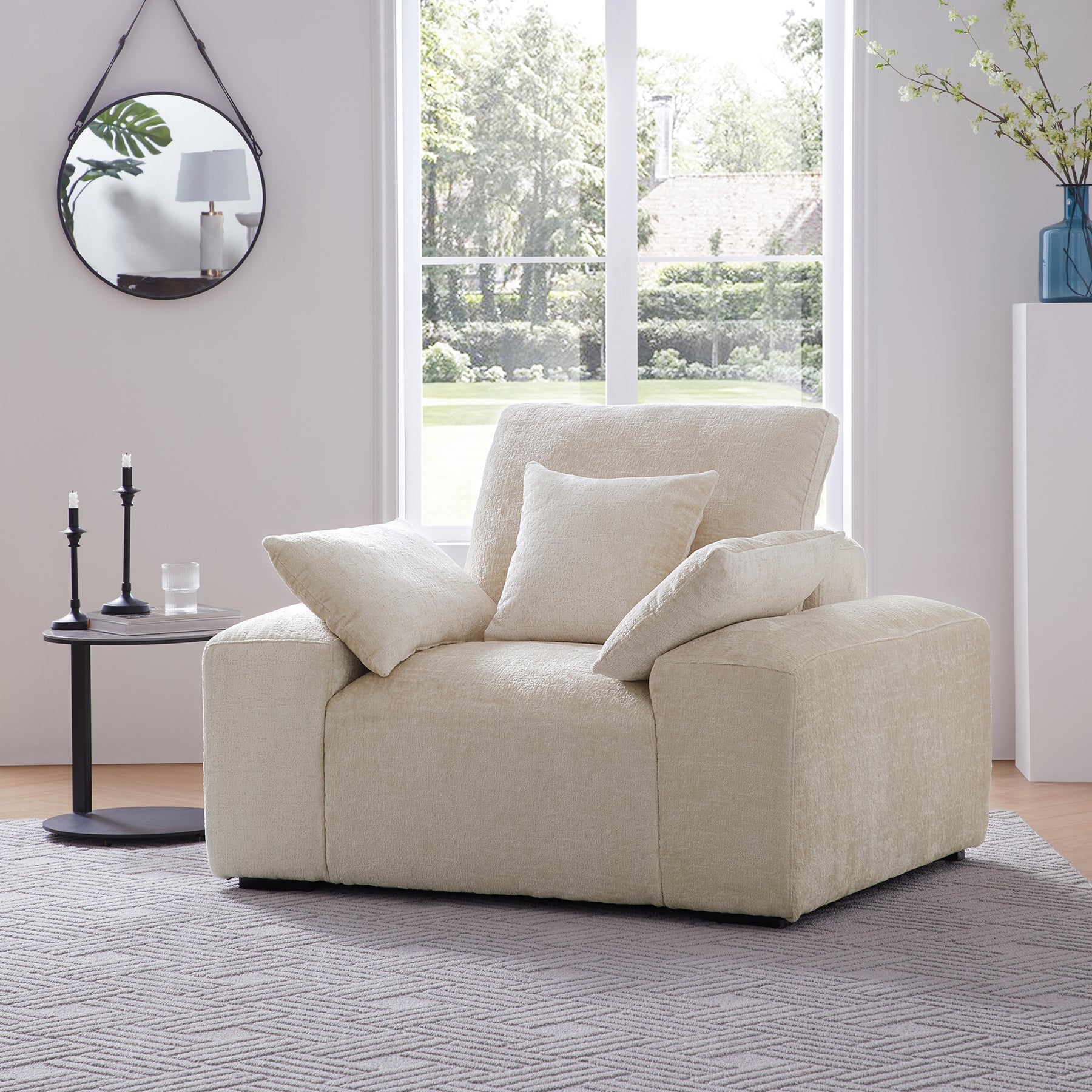 Japandi Beige Armchair