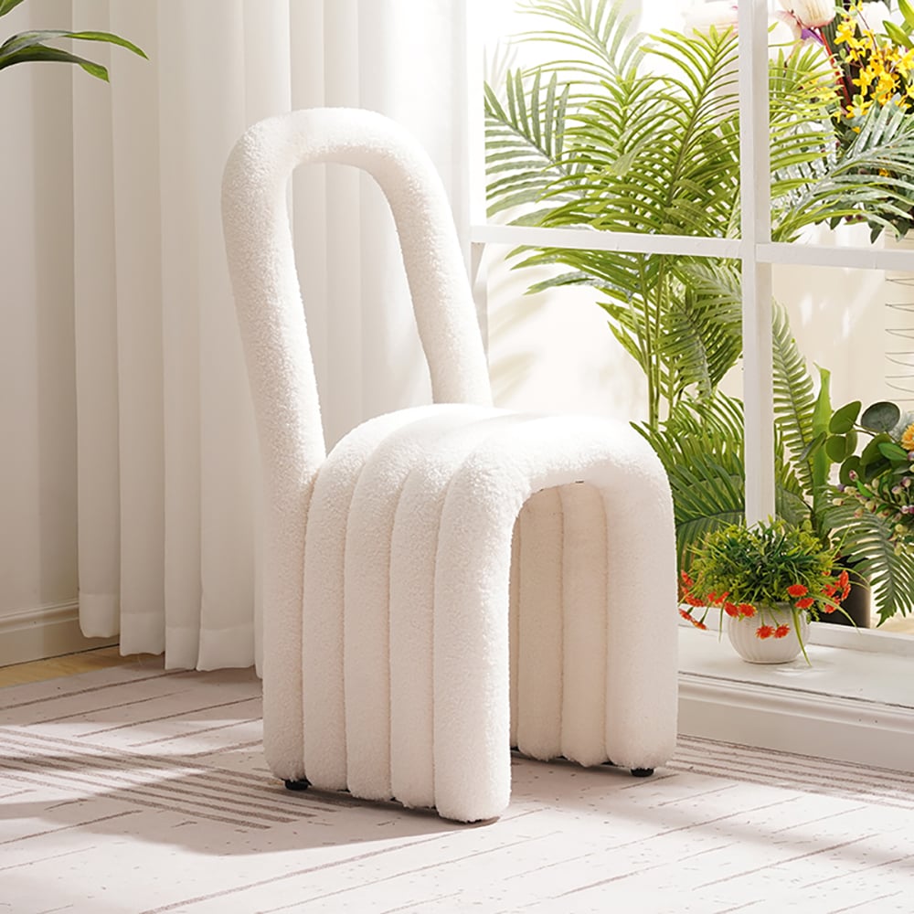 Japandi White Modern Chair