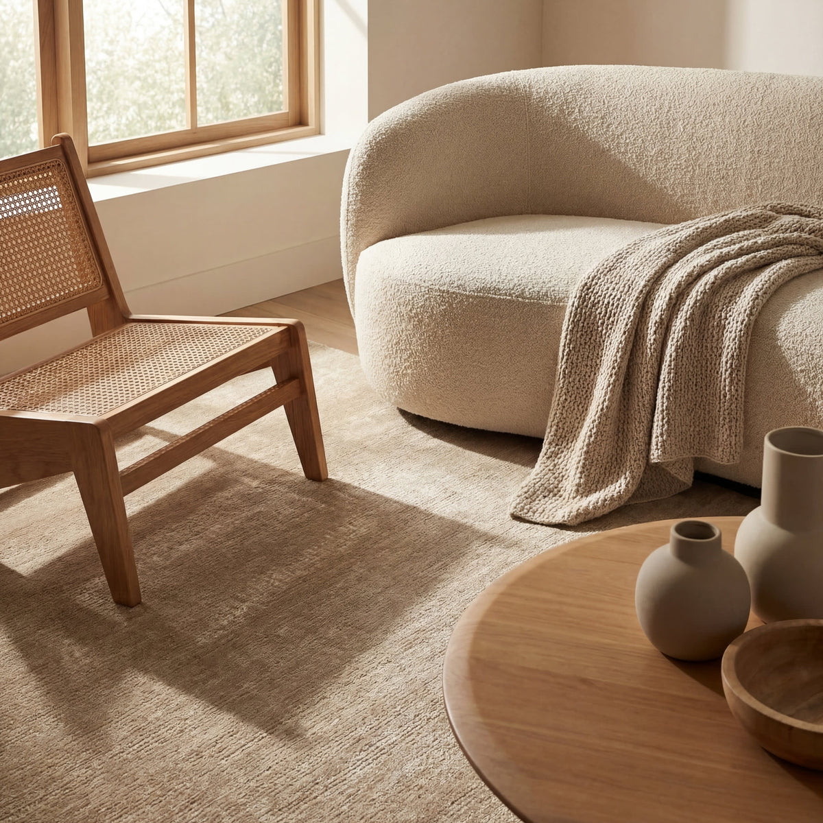 Japandi Speckled Wool Blend Rug - Arrel – view 4