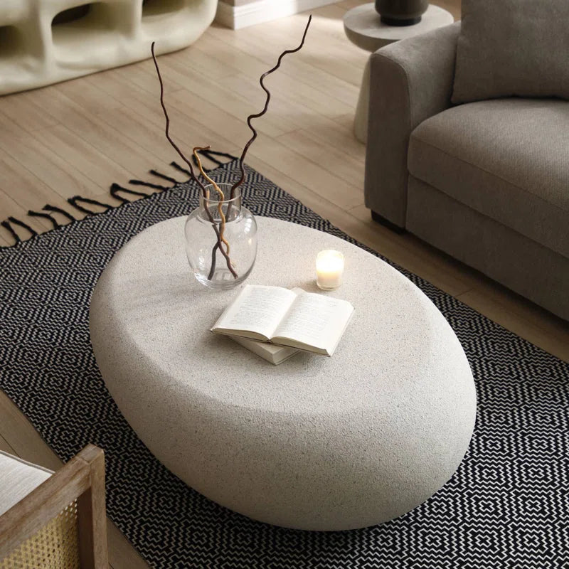 Japandi Rock Shape Coffee Table - Matte