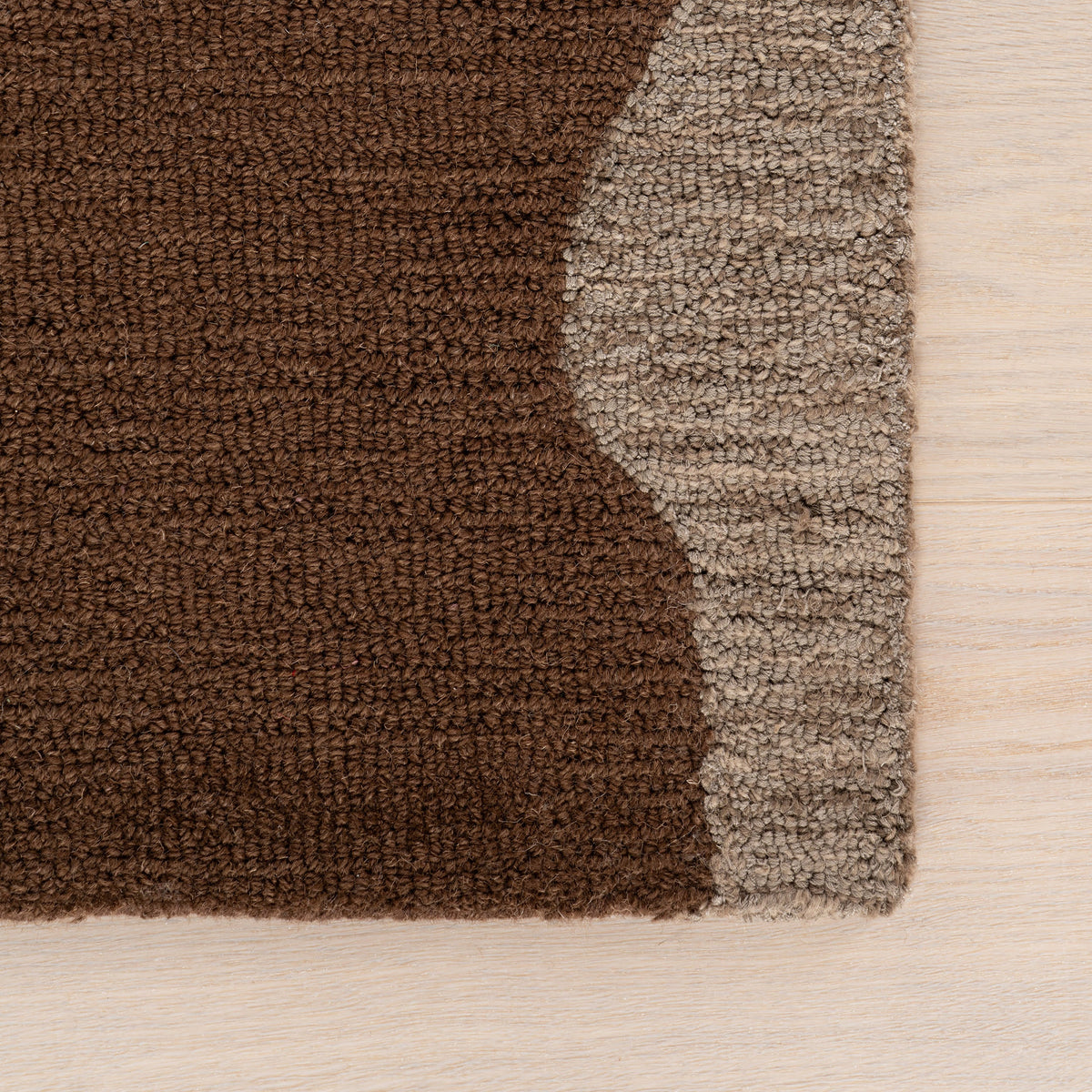 Japandi Chocolate Brown Wool Rug - Ondine – view 4