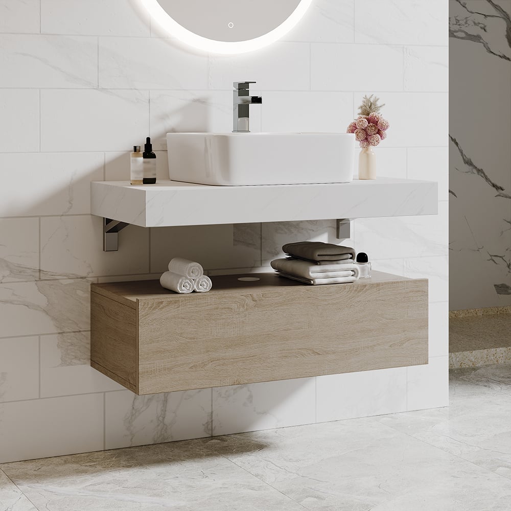 Japandi Floating Single Bathroom Vanity