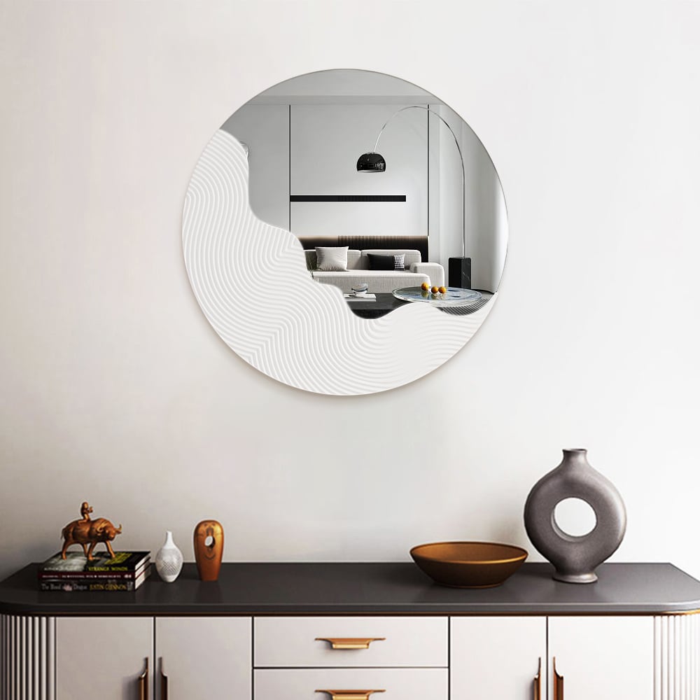 Japandi Round Modern Wall Mirror