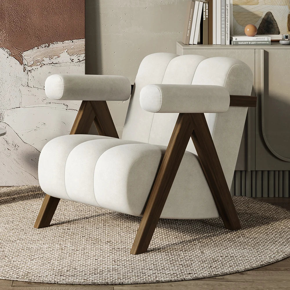 Japandi Beige Accent Chair