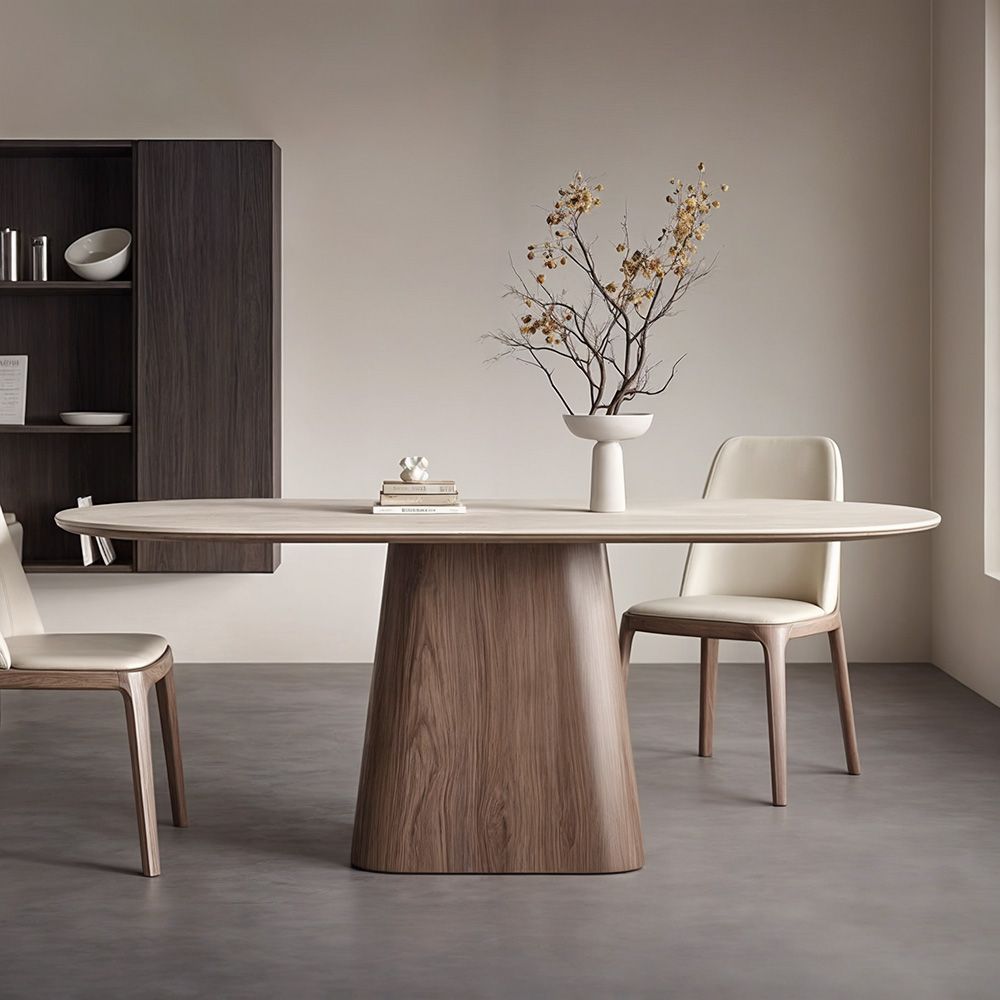 Japandi Stone & Wood Table