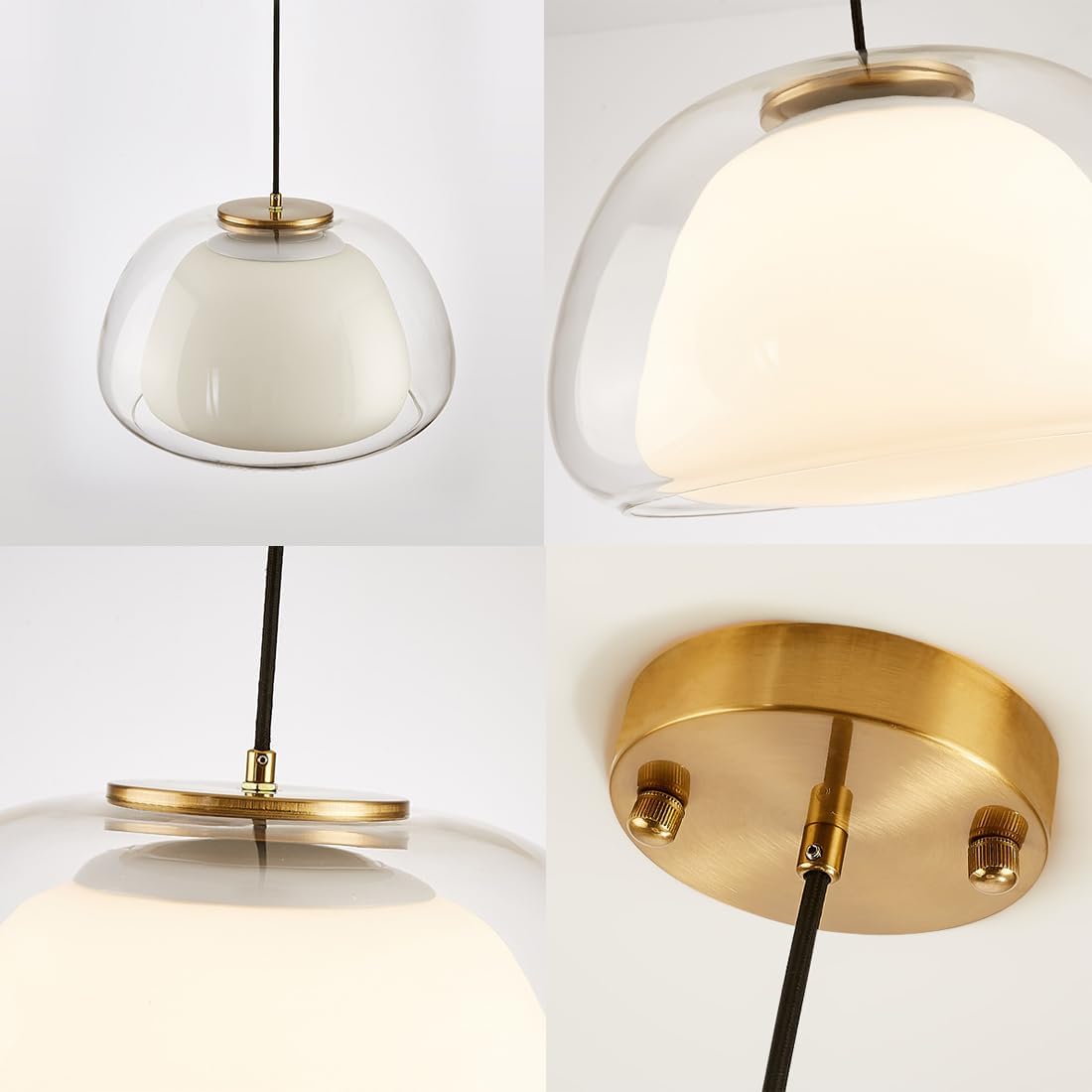 Japandi Glass Pendant Light