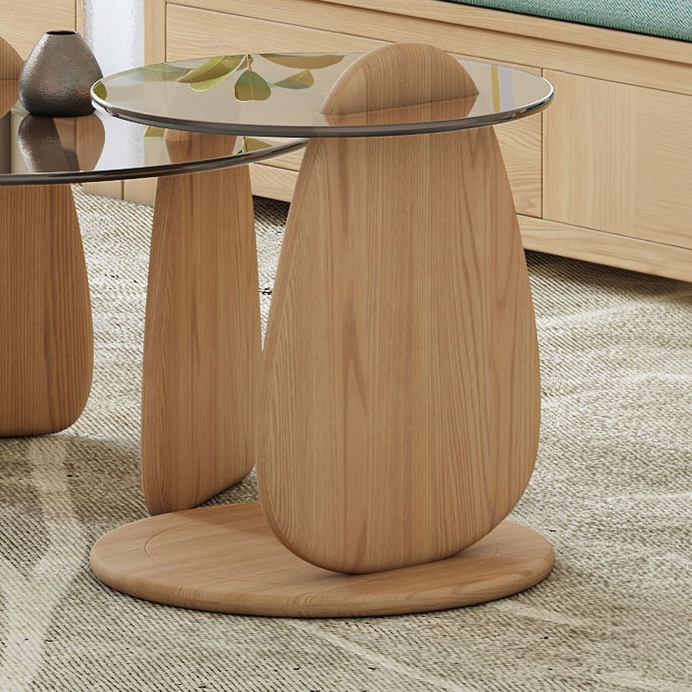 Japandi Tempered Glass Coffee Table Set