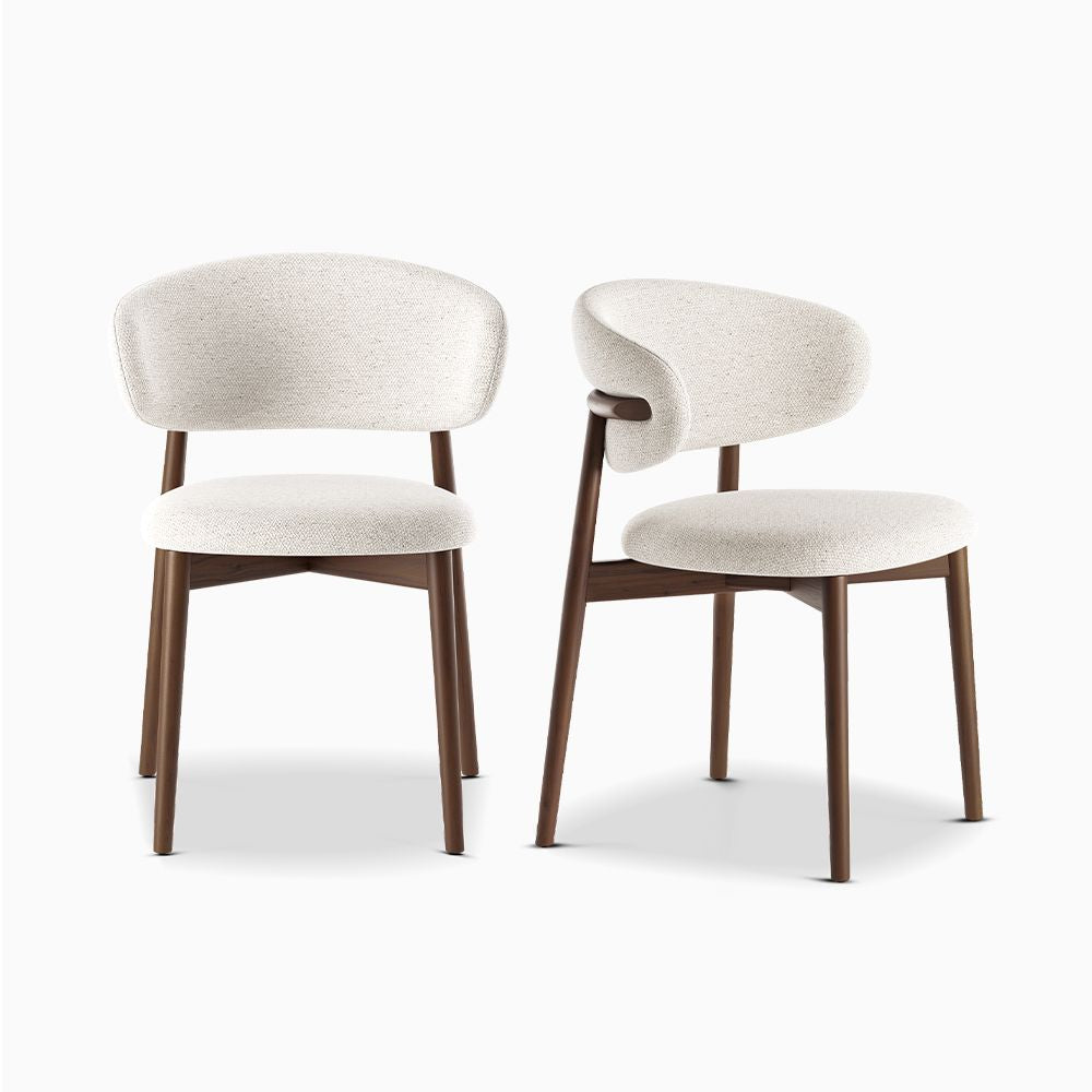 Japandi Wood Upholstered Chair (x2)