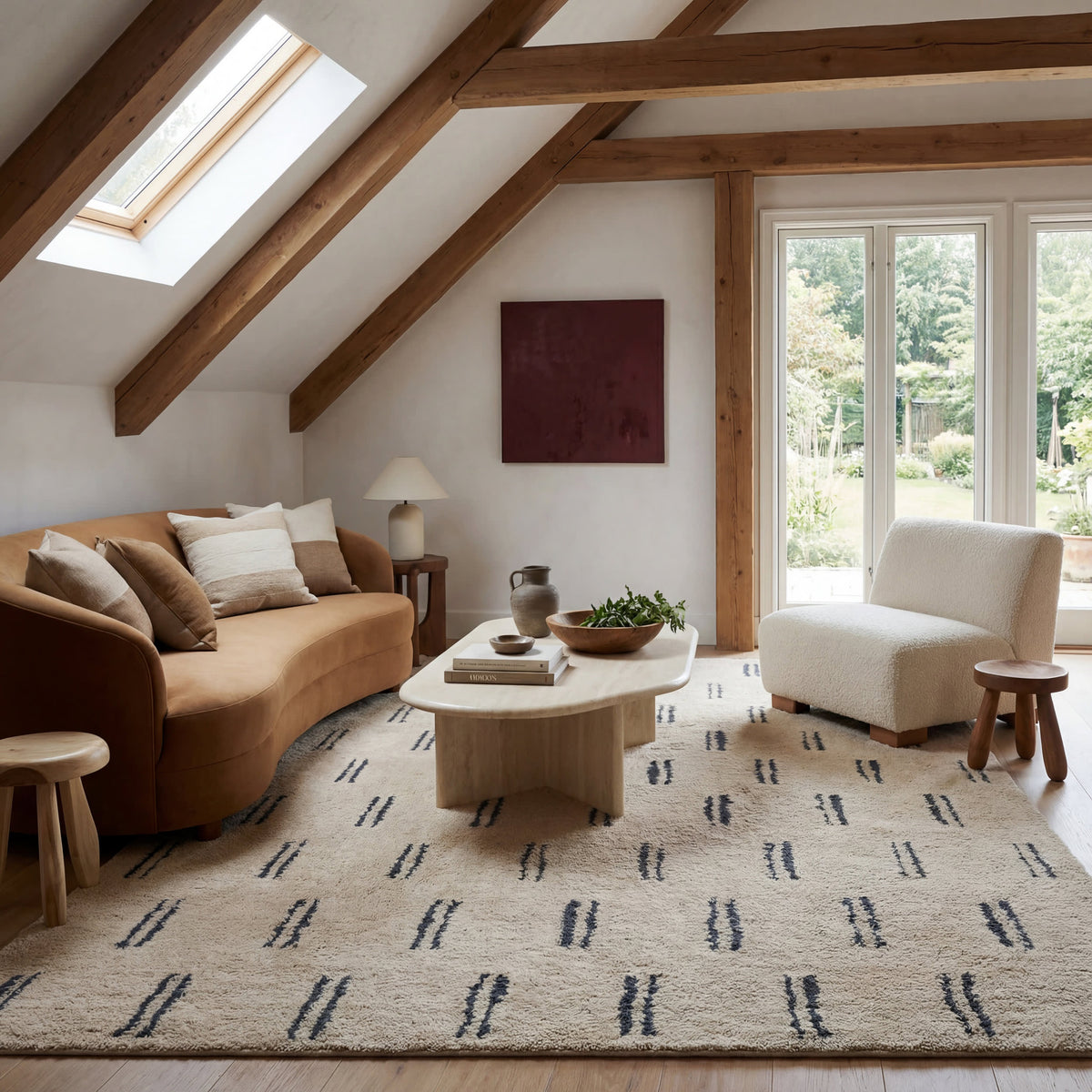 Japandi Washable Wool Rug - Vina – view 2