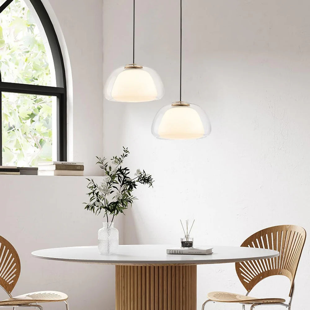 Japandi Glass Globe Pendant Light – Zabda