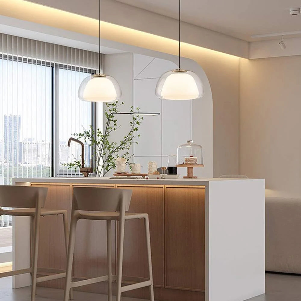 Japandi Glass Globe Pendant Light – Zabda