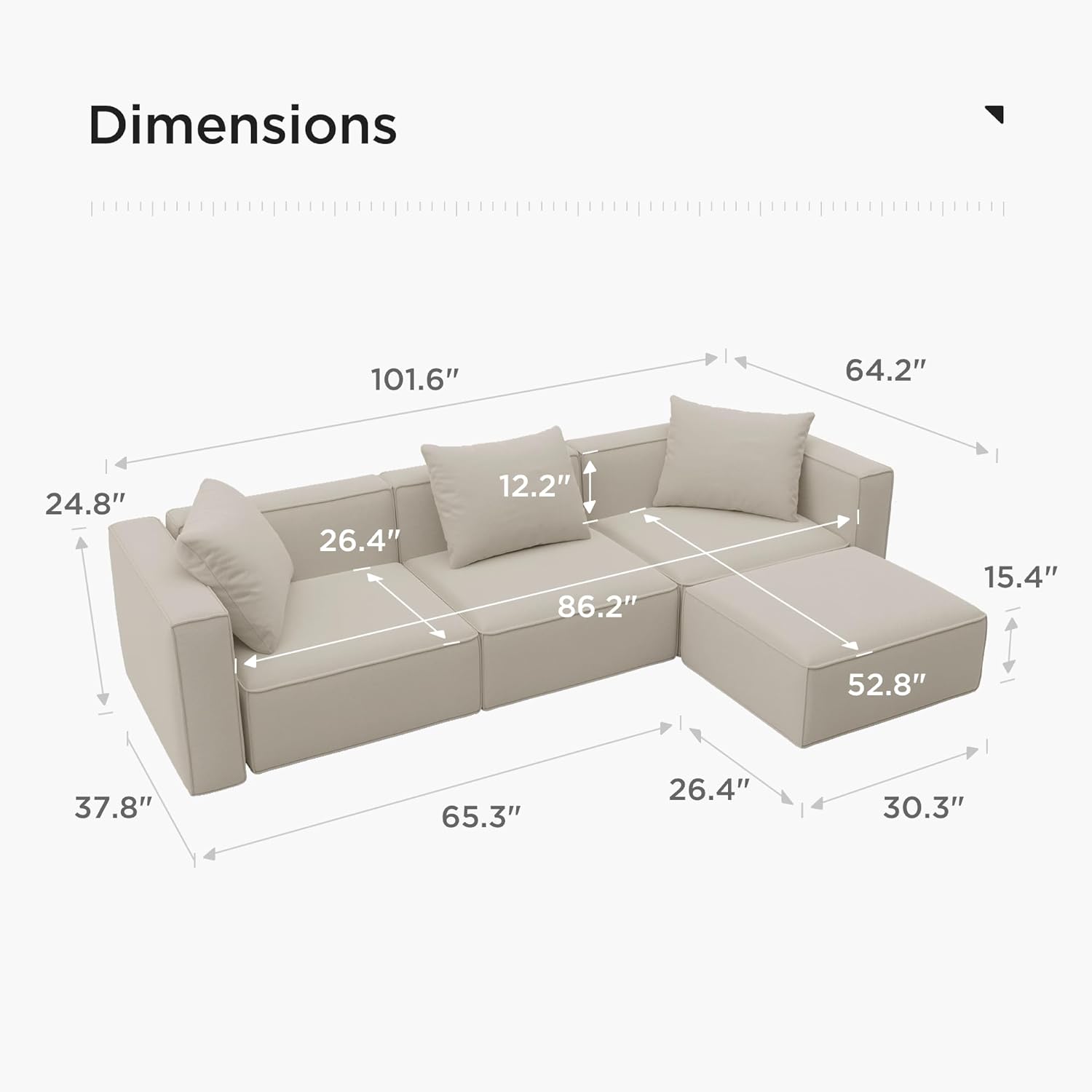 Japandi L-Shape Sectional Sofa