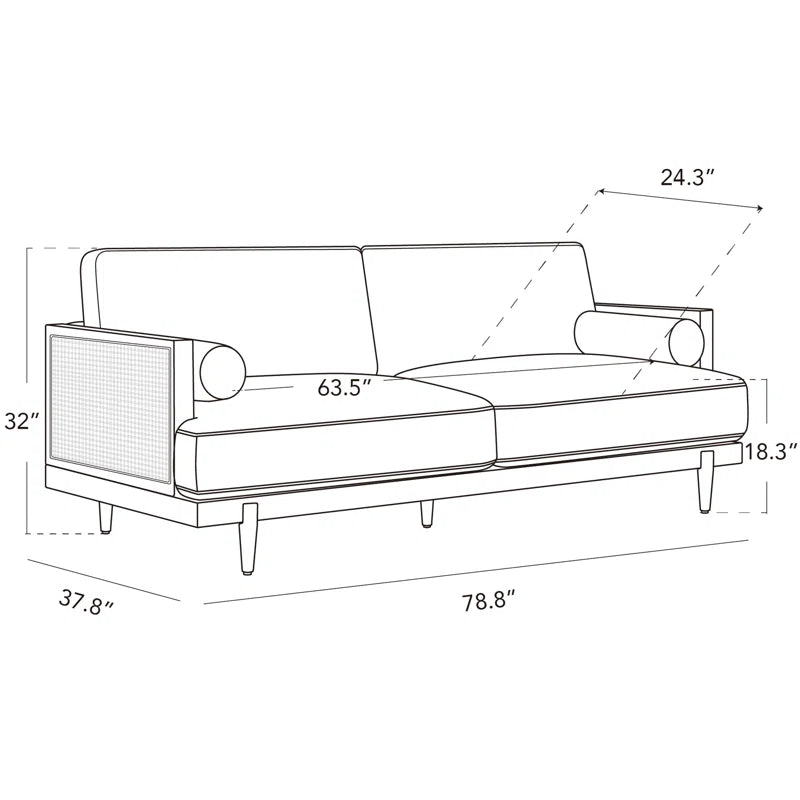 Japandi Rattan Sofa