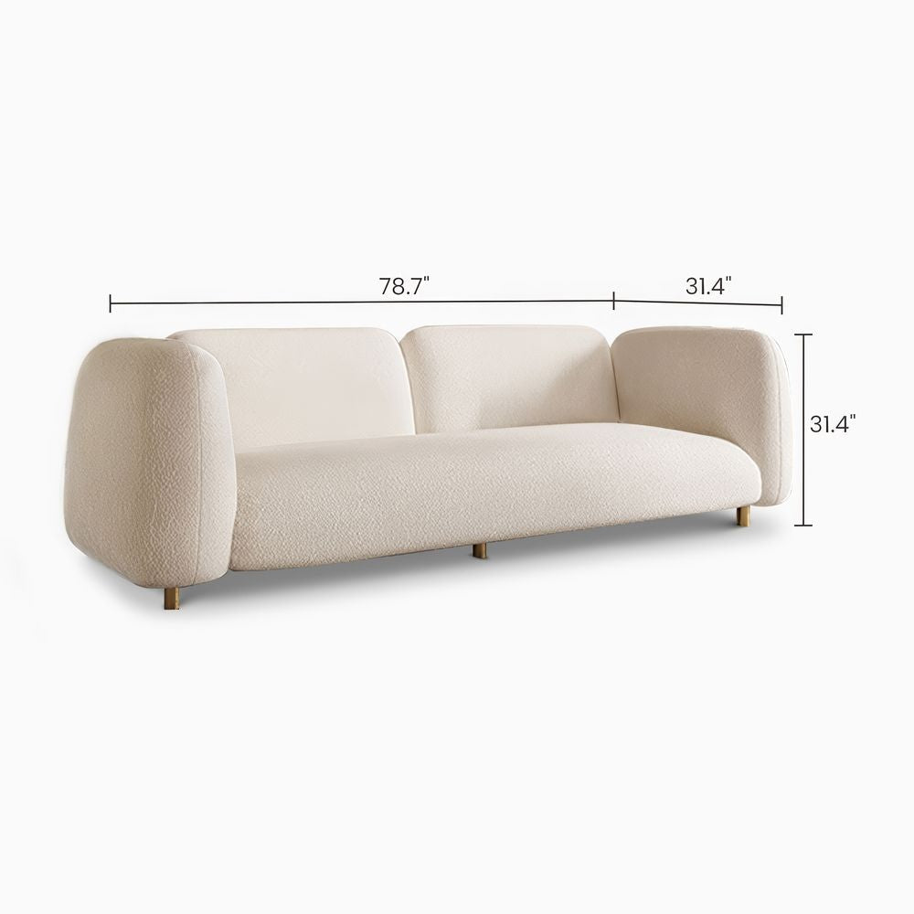 Japandi Velvet Upholstered Sofa