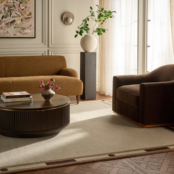 Japandi Bordered Wool Rug - Monte