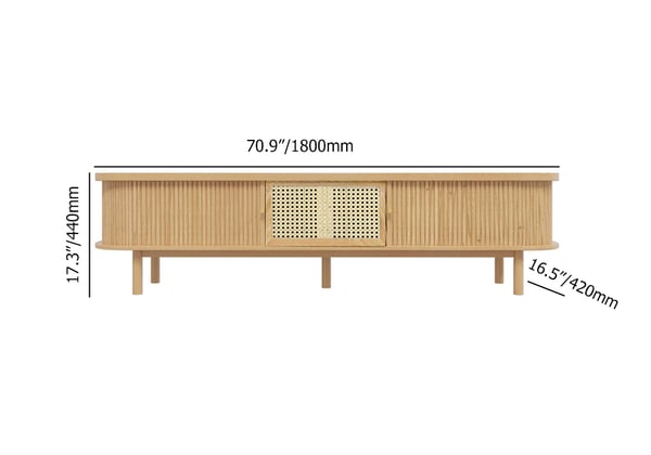 Japandi Rattan TV Stand